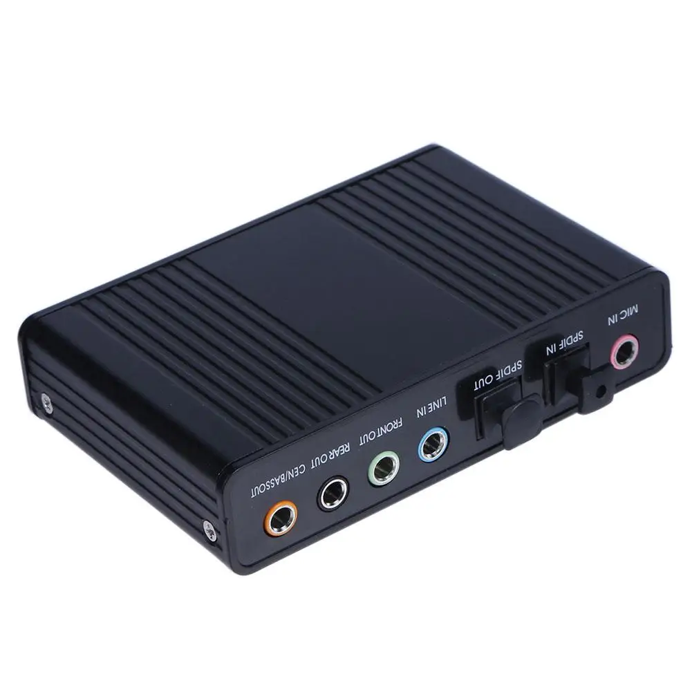 USB 6 Channel 5.1 External Optical Audio Sound Card for Notebook PC Compatible with Win98SE/ME/2000/XP/7/Mac OS9.1