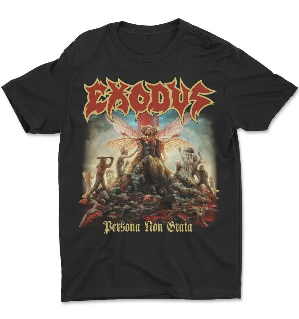 EXODUS Band Music Cotton Black T-Shirt Gift For Fans