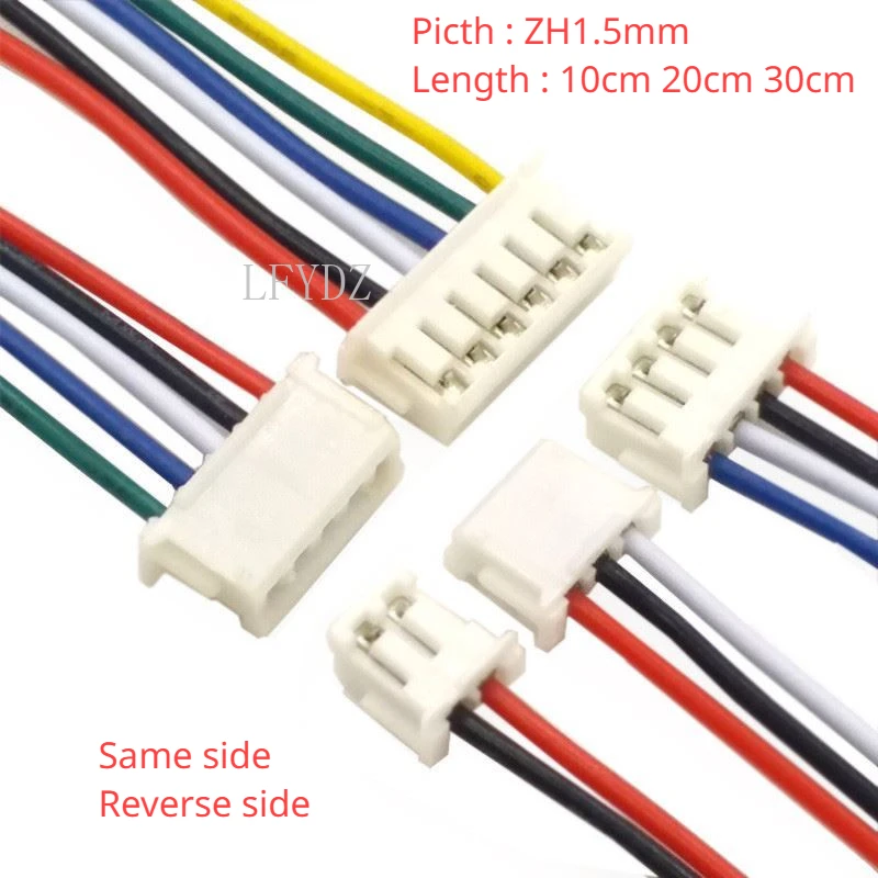 10Pcs ZH 1.5mm 2/3/4/5/6/7/8/9/10-12P Double-ended Terminal Line 10CM/15CM/20CM ZH1.5 Same / Reverse Direction Electronic Wire