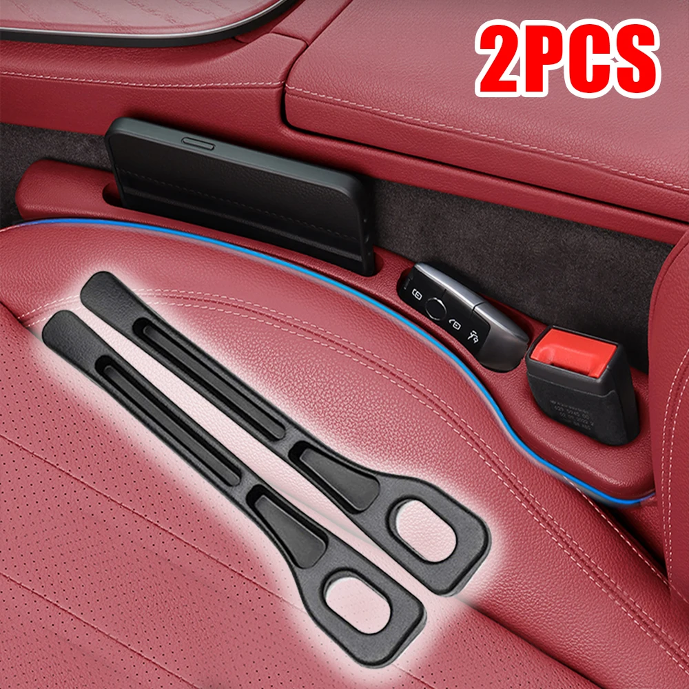 2pcs Car Seat Gap Filler Organizer Waterproof Car Seat Gap Plug Strip with 2 Grooves Seat Gap Storage Auto Interior Accessories