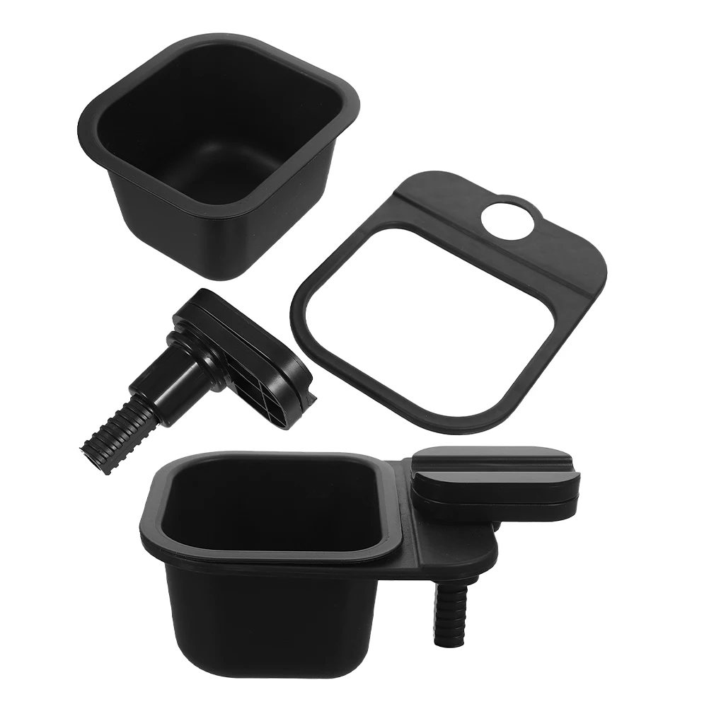 

2Pcs Desktop Box Trash Can Black ABS Small Garbage Bin Clip Small Garbage Can Mount Clamp Container Table Office