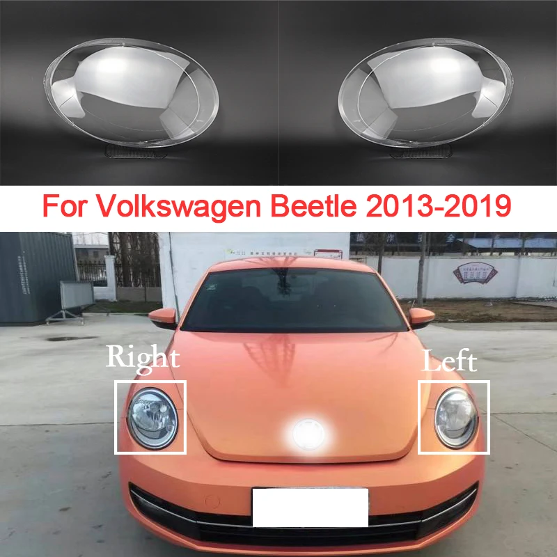 

Car Headlight Cover For Volkswagen Beetle 2013-2019 Headlamp Shell Replacement Faros Delanteros Plexiglass Lens Car Accessories