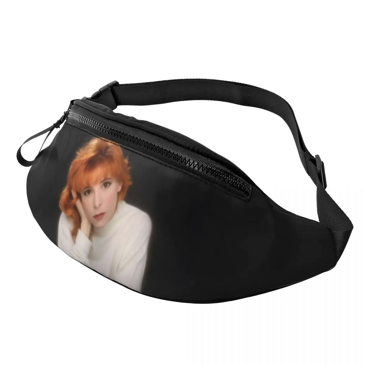 

Custom Mylene Farmer Fanny Pack Women Men Fashion French Singer Crossbody Waist Bag for Travel Cycling Phone Money Pouch