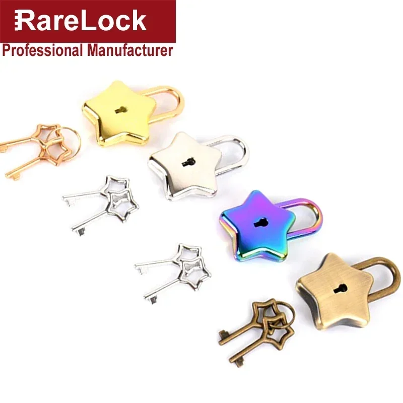 Colorful Star Padlock Key Lock for Lover Wedding Gift Box Diary Cabinet Pray Bless Rarelock MS538 h