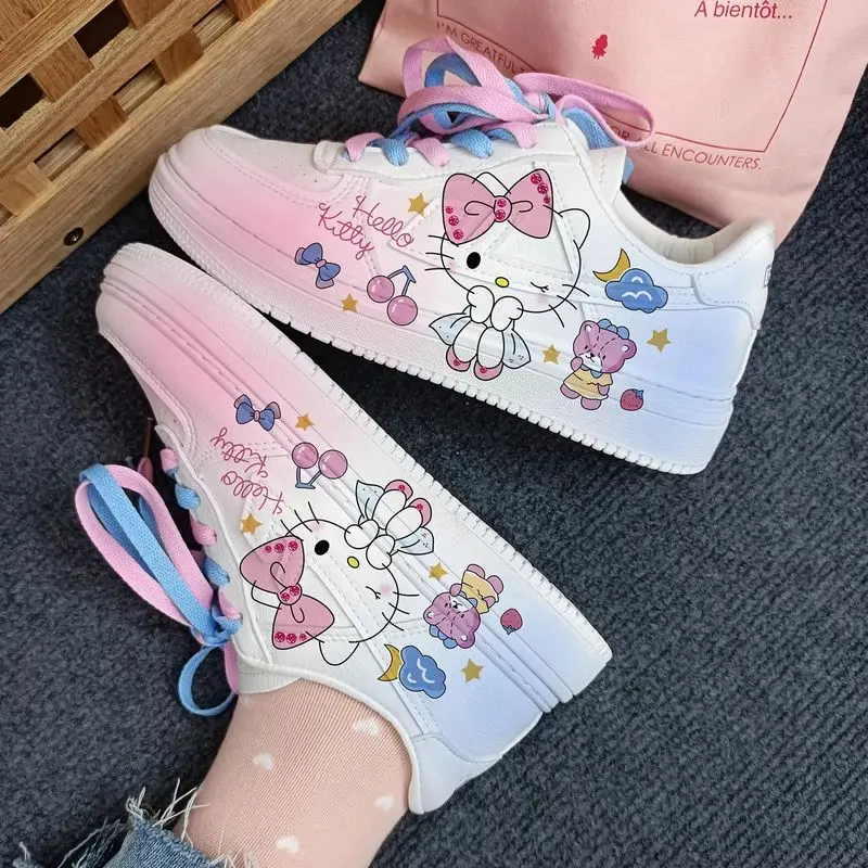 New Sanrio Cartoon Kuromi  Hello Kitty Princess Cute Casual Shoes Soft Sports Shoes For Girlfriend Gift Eu Size 35-44