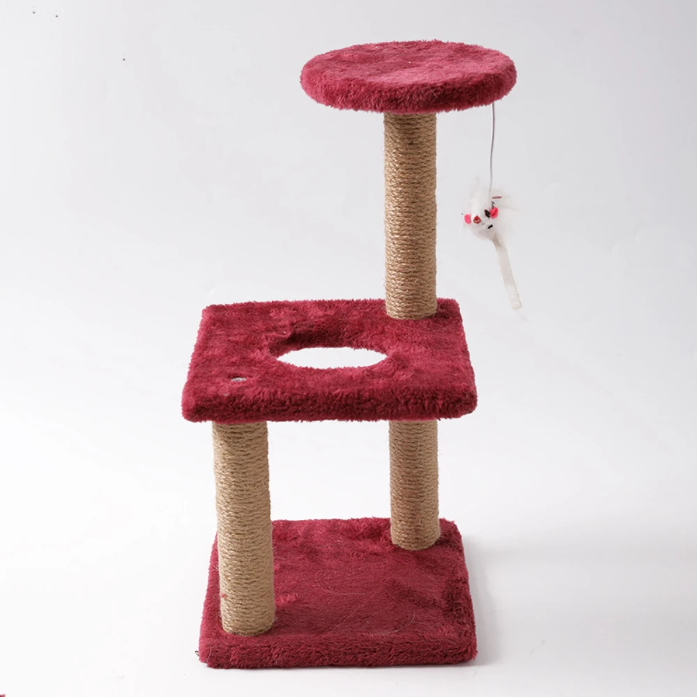 A cat climbing frame - household cats with sisal three-column three-layer square plate medium-sized simple cat jump cat toy