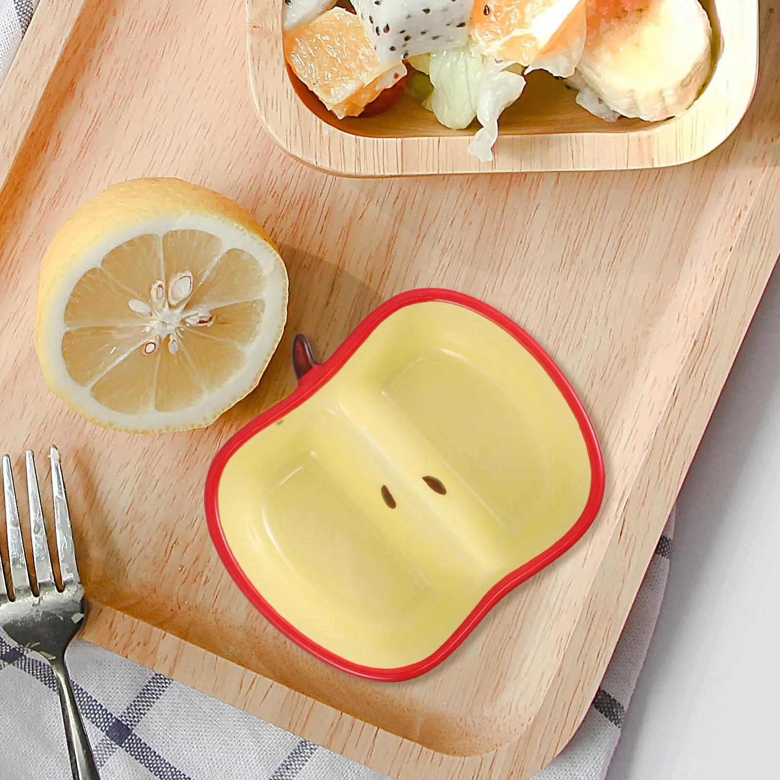 Decorative Fruit Plate Bright Colorful Fruit Shaped Plate for Snacks Appetizers Photography Small Serving Tray