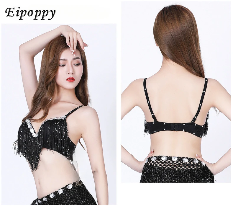 الترتر حبة شرابة الملابس ، ارتداء الأداء ، أعلى للرقص الشرقي ، جمع حمالة الصدر ، المرحلة