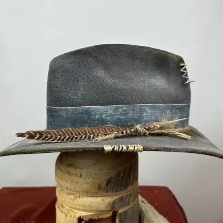 Sheepskin Hat Solid Color Sheepskin Felt Hat Pure Wool Felt Hat with Ribbon Decoration