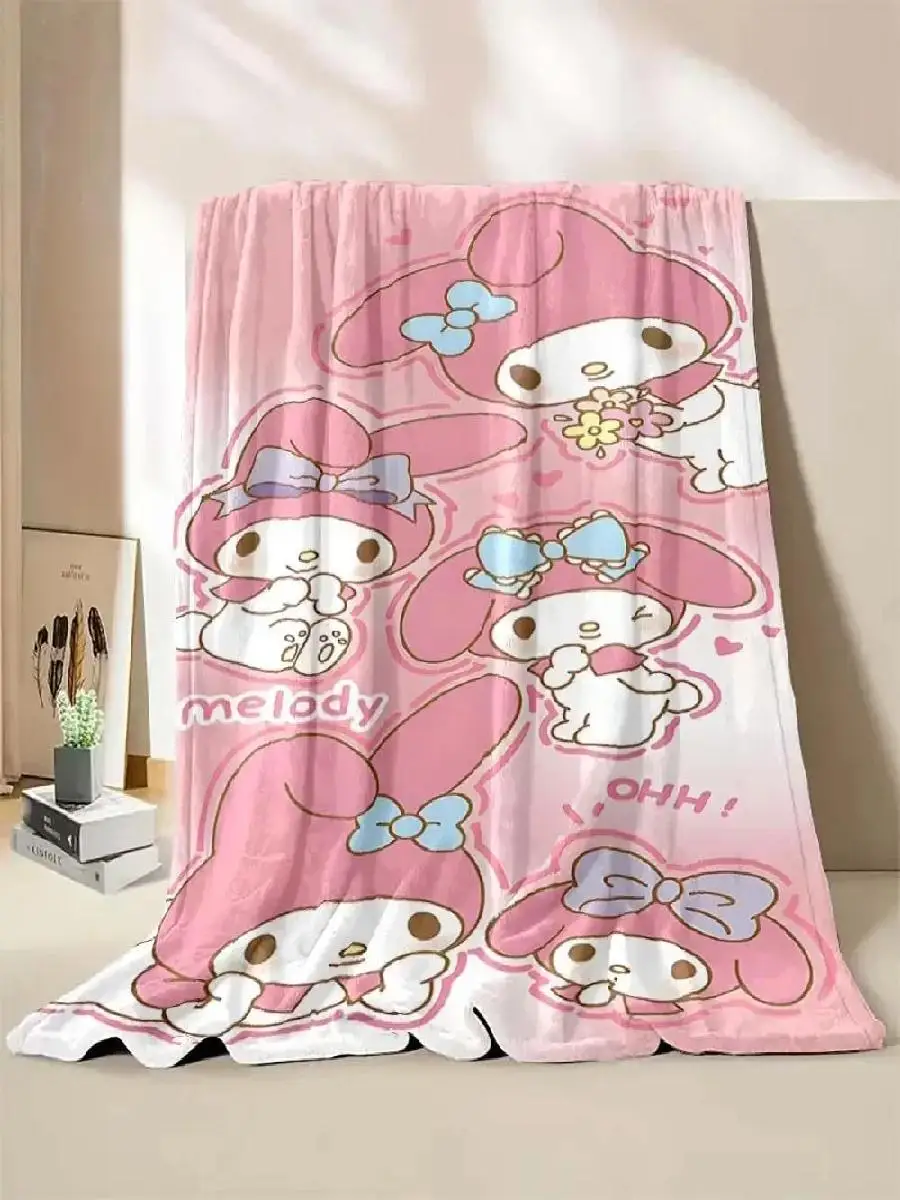 Cartoon My Melody Flannel Throw Blanket for Kids  Adults Perfect for Camping Sofa Use Fashion Gift King Size