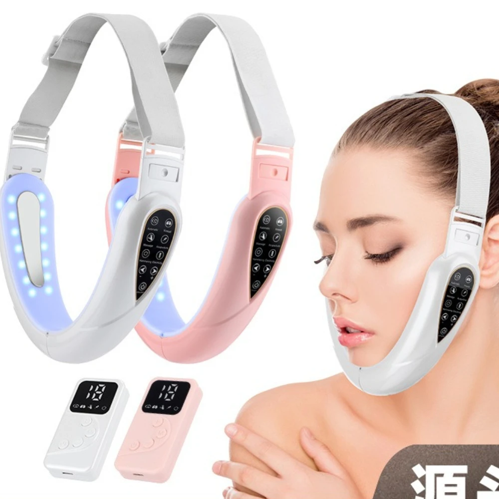 Remote Control EMS Micro Current LED Photon Therapy V-face Tester  Firming Saggy Skin Shaping Lifting V Face Slimming Instrument