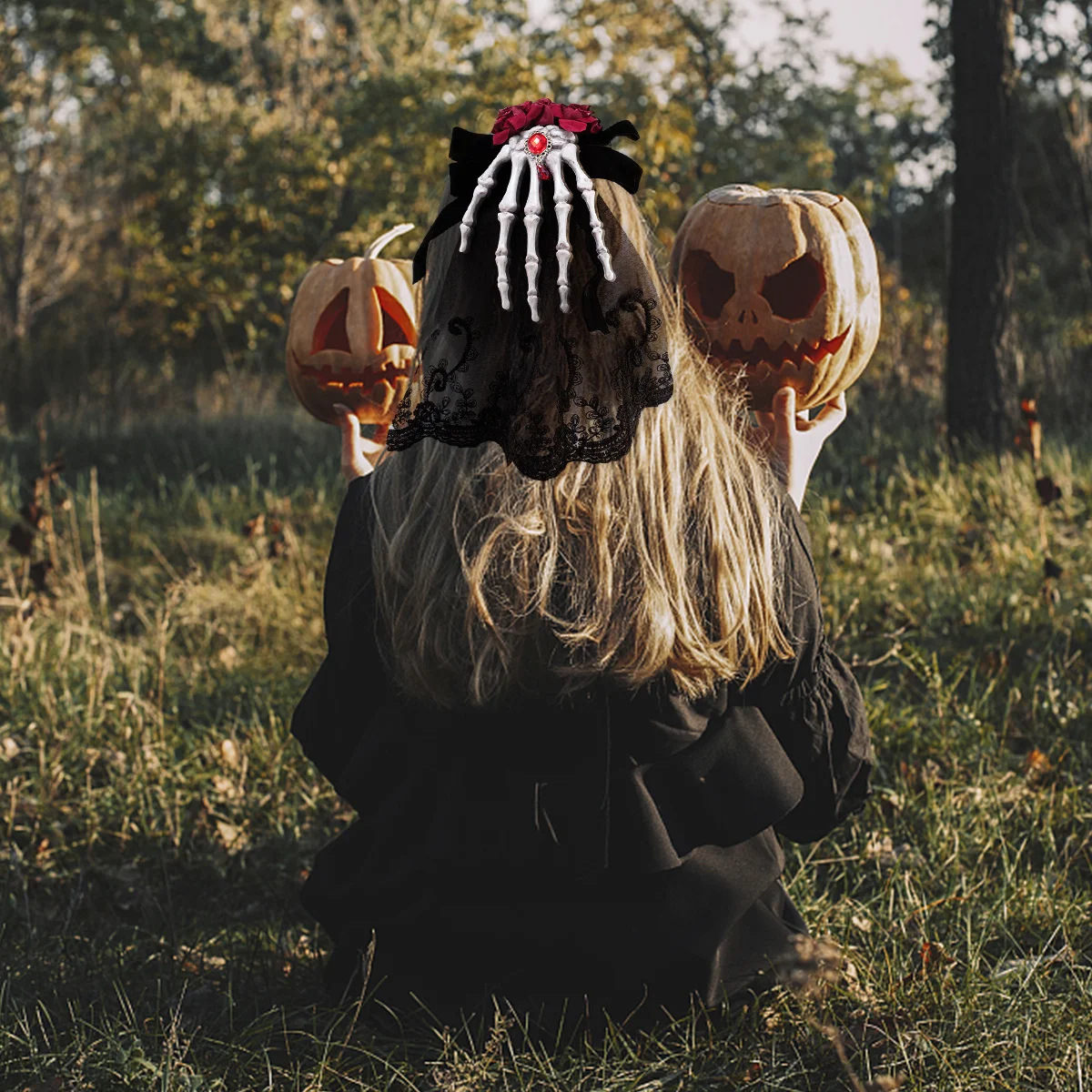 بروش دبوس القوس الأسود الشعر حفلة تنكرية عقال كليب ديكور لجميع القديسين حفلة تنكرية أغطية الرأس تأثيري التبعي #2