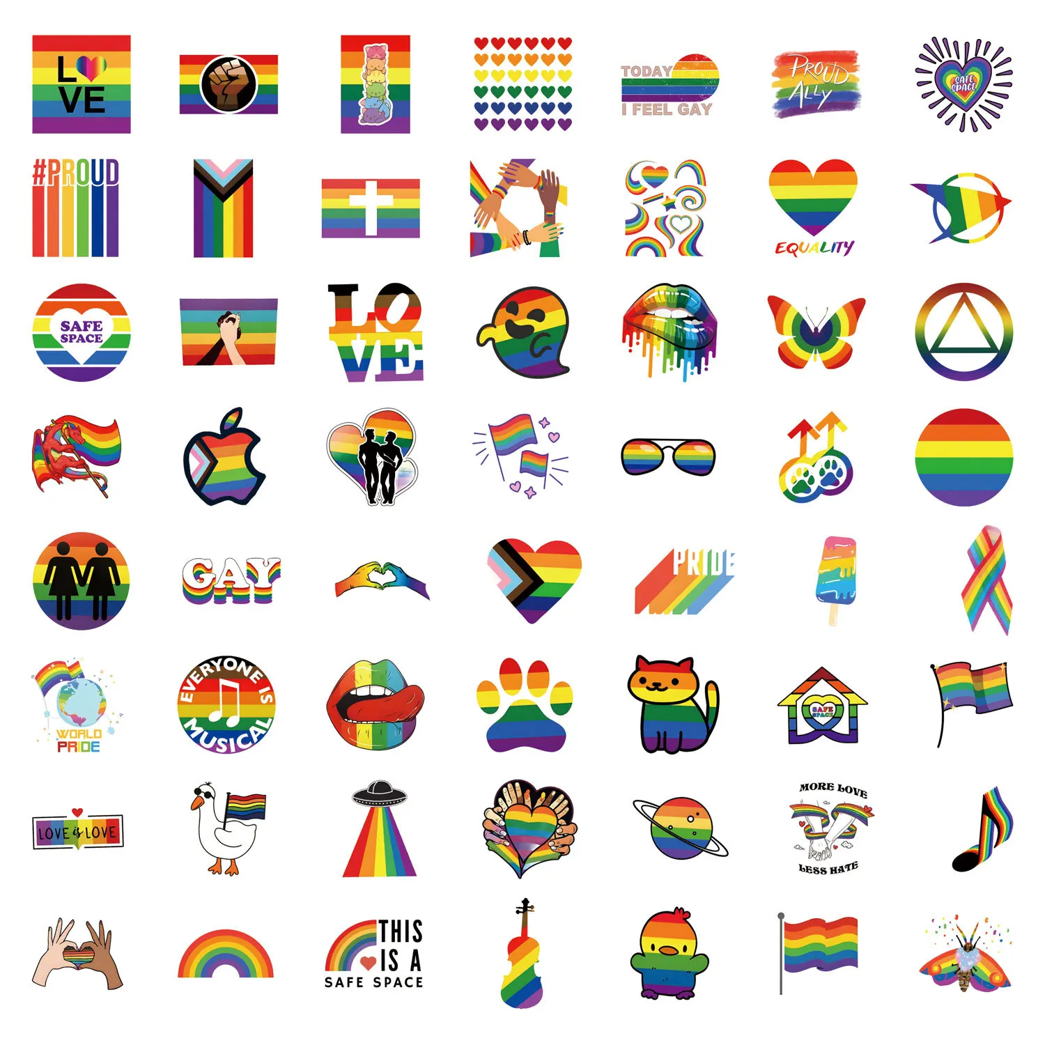 10/30/50/110PCS Pride Parade Stickers Funny Graffiti Waterproof Decoration Laptop Phone Guitar Car Bike Skateboard Cartoon Decal