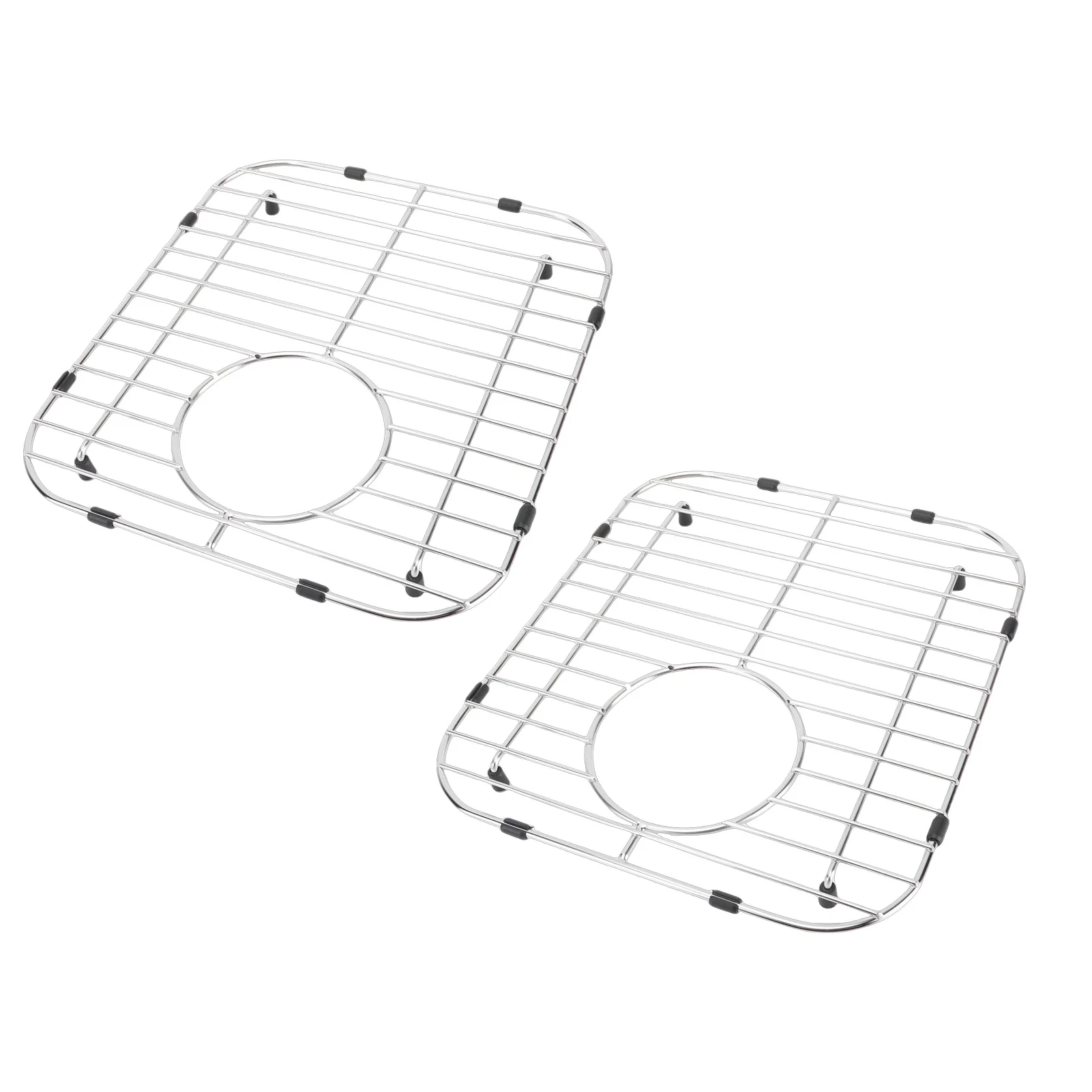 Kitchen Sink Grid for Single Bowl Sinks Stainless Steel Sink Bottom Protector Rack with 2 Strainers