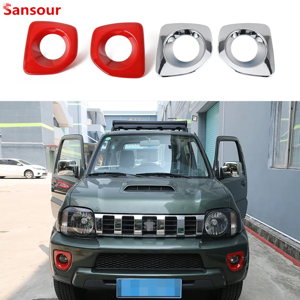 

Sansour Chrome Стайлинг для Suzuki jimny 2012 Up ABS передняя противотуманная лампа, декоративная крышка для Suzuki светильник