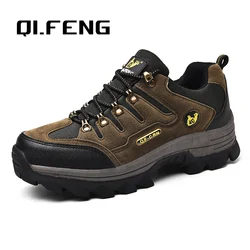 Winter Casual Shoes Men Leather Comfortable Walkng Shoes Autumn Classic Outdoor Sneakers Women High Top Hiking Sneakers Lace Up