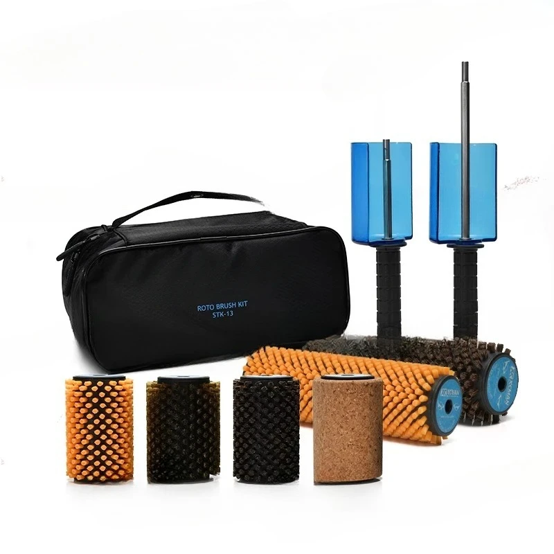 Snowboard wax removal brush set Veneer and double board maintenance Electric roller brush
