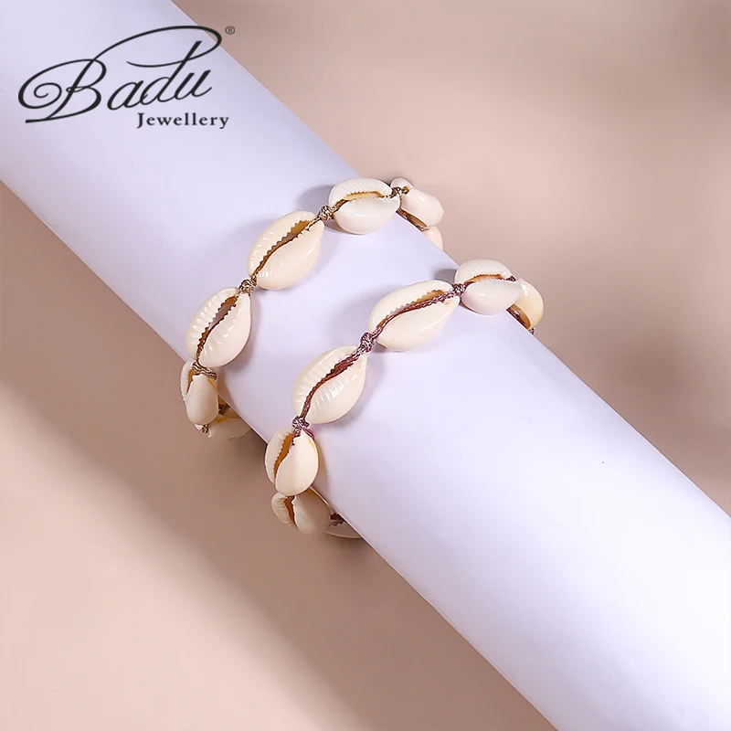 Badu Shell Armband für Frauen hand gefertigt 3 Farben Seil Armband Böhmen Modeschmuck Sommer Strand Muschel Charm Armband