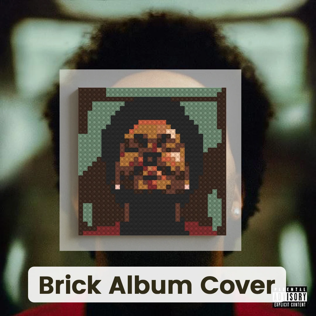 

T-The Weeknd Pop R&B Music Gift Building Blocks Pixel Brick Mosaic Art Album Cover Wall Decor Home Living Room