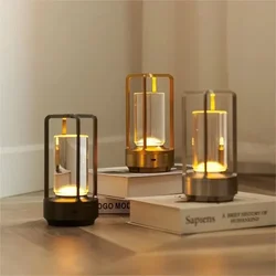 Atmosphere LED Night Light Retro USB Charging rechargeable Decorative bar Table Lamp Decoration Bedroom Desk Lighting battery