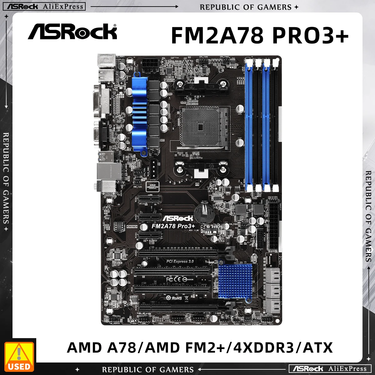 Placa-mãe ASRock FM2A78 PRO3 + com suporte para processadores Socket FM2 + 95W / FM2 100W 32GB DDR3 2400MHz AMD A78 Mainboard