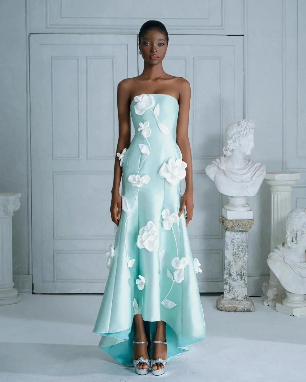 

High Low Floral Long Bespoke Occasion Gown Evening Dresses Pastrol Unisex Jersey Retro Dubai Saudi Arabic Prom Customized