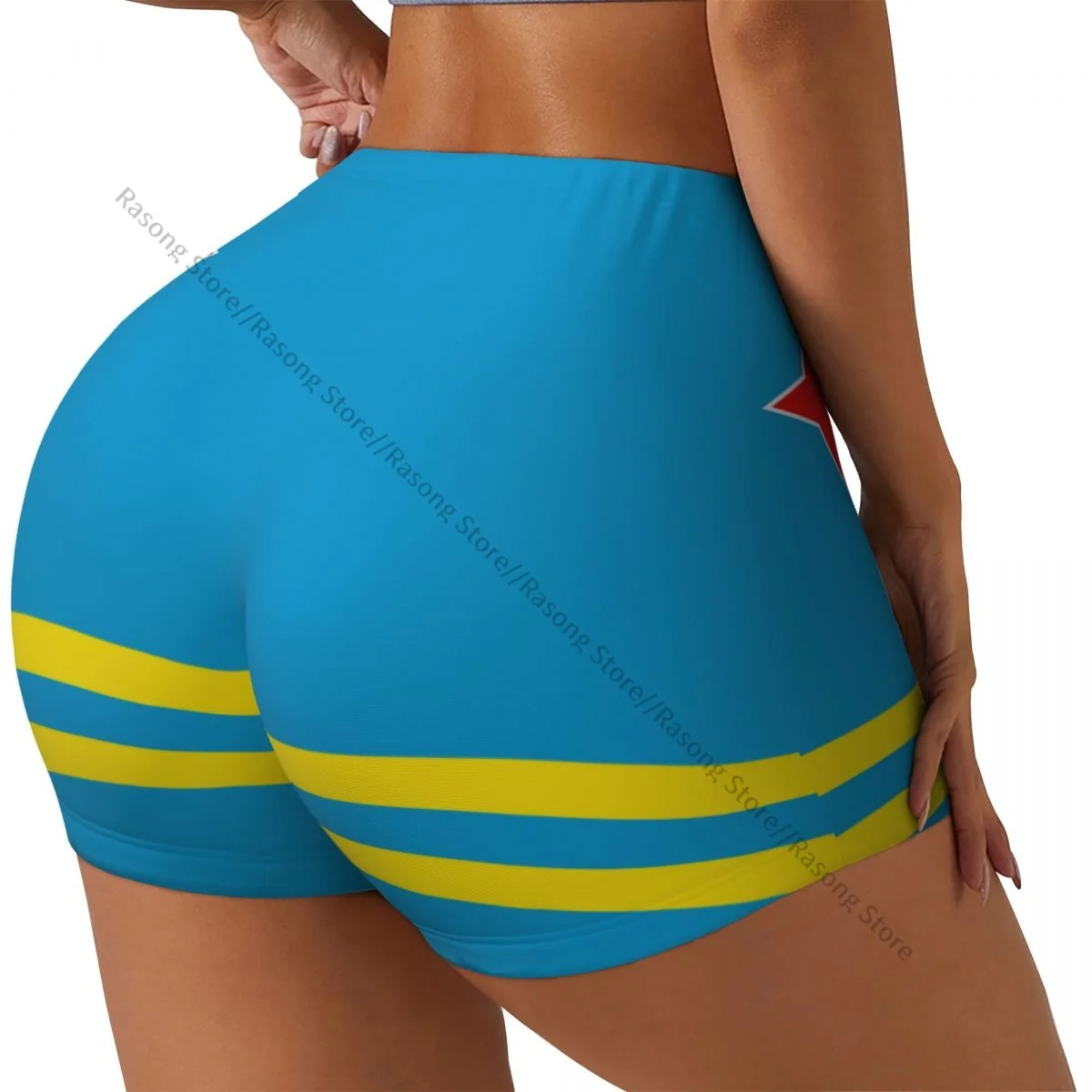 

Women's Yoga Shorts Flag Of Aruba Scrunch Booty Butt Lifting Comfort Fitness Gym