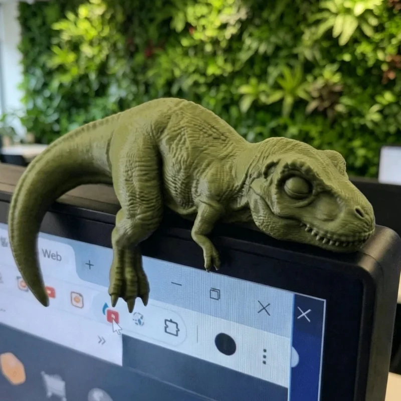 1-Piece Sleeping Dragon-Shaped Monitor Ornament, Stylish and Cute Dinosaur Desktop Decoration Suitable for Computer Screens, Animal-Themed Home and Office Decor Accessory, Unique and Thoughtful Collectible Gift