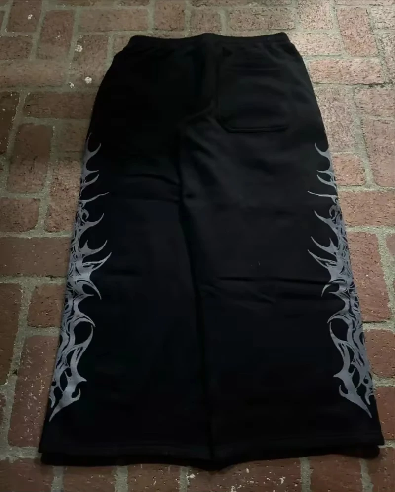 Y2K American Retro Hip-Hop Loose Jogging Pants For Men and Women Harajuku Gothic Casual Joker Pants For Sports and Fitness Kids