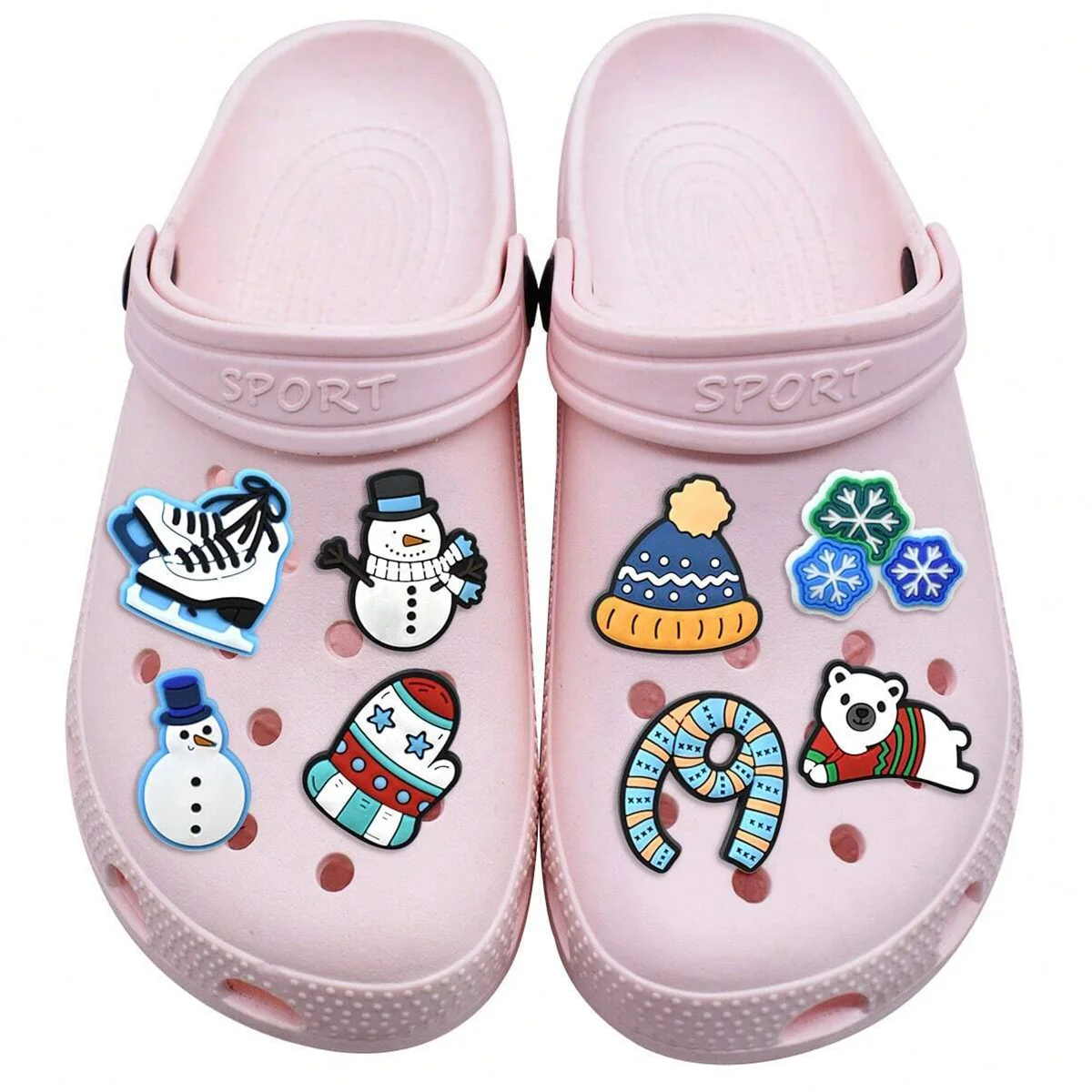 30PCS Cute Cr oc Shoe Charms with a Winter/Snowflake Theme - Perfect Shoes Accessories & Decorations for clogs shoes