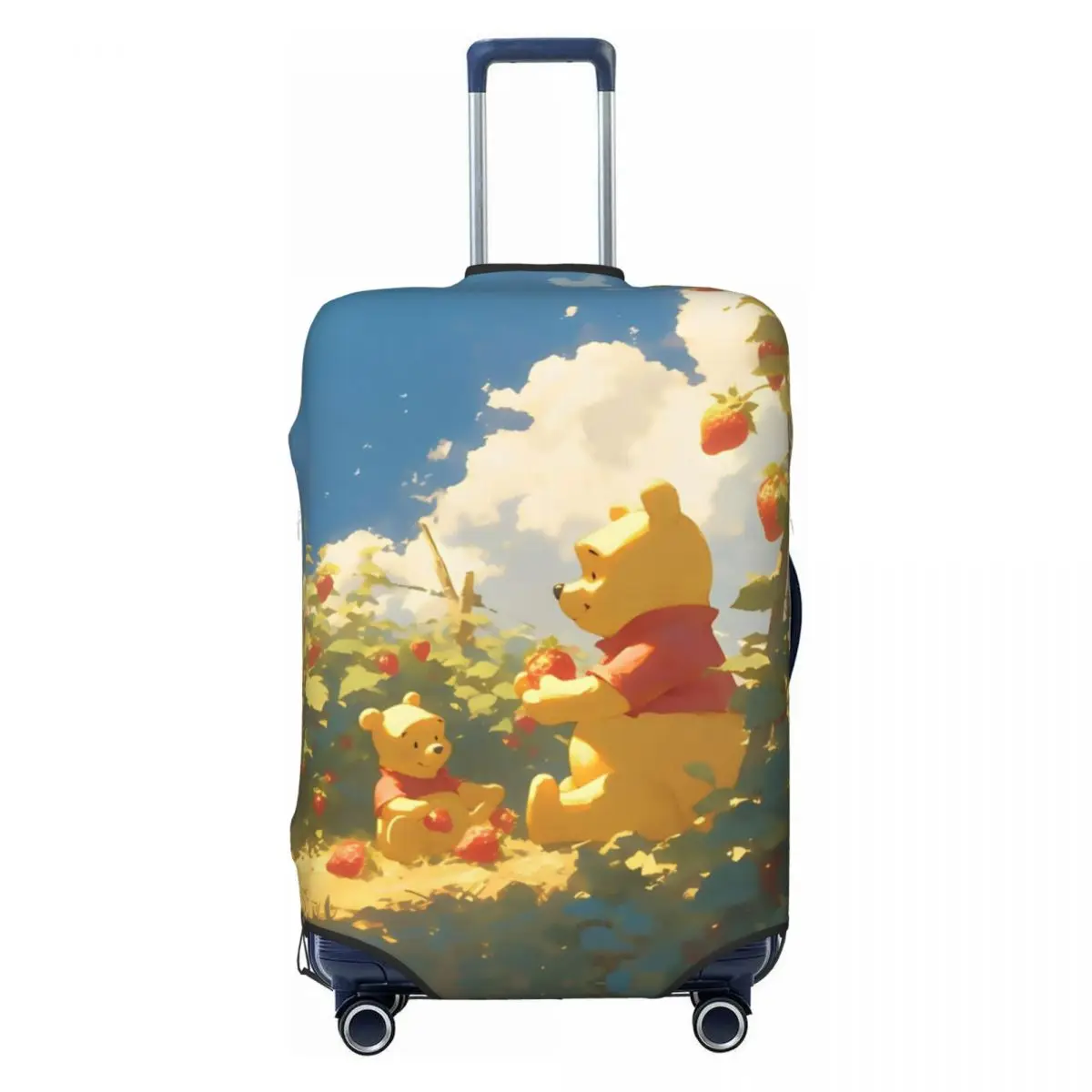 

Чехол для дорожного багажа с желтым медведем Винни-Пухом, эластичный чехол для чемодана с героями мультфильмов Kawaii, подходит для 18-32 дюймов
