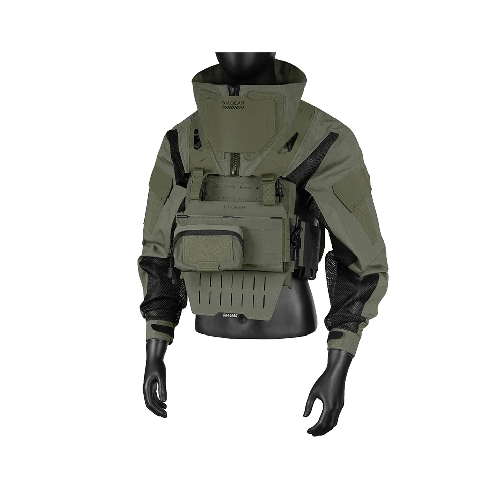 DMgear Tactical Vest with Combat Uniform Long Sleeve Camouflage Clothing Breathable Comfortable Compatible Hunting Gear