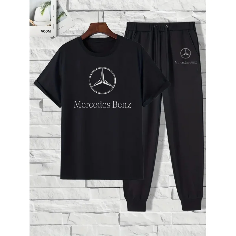 

The 2025 new Mercedes-Benz Spring/Summer Set, a two-piece fitted short-sleeved shirt and long pants set, is a casual, fashionabl
