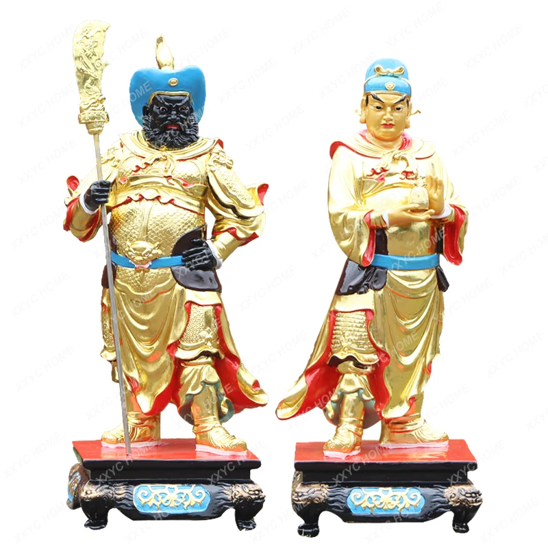 Zhou Cang Guan Ping Statue Decoration Guan Gong Left and Right Protection General Zhou Da Resin Fiberglass Buddha Statue