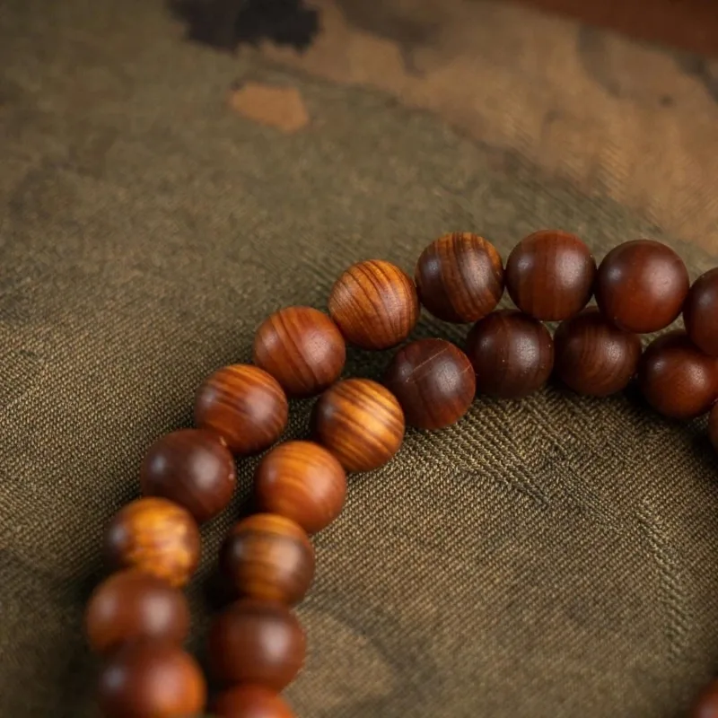 Natural Juniper Wood and Hetian Jade 8mm Double Loop Prayer Bracelet Harmonious Balancing Zen Inspired Unisex Spiritual Gift