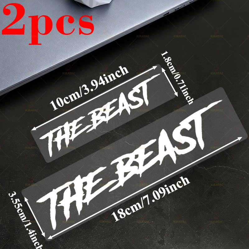 2-teiliges Aufkleber-Set mit der Aufschrift „The Beast“, wasserfeste Vinyl-Aufkleber für Auto und Motorrad, mehrfarbige Optionen