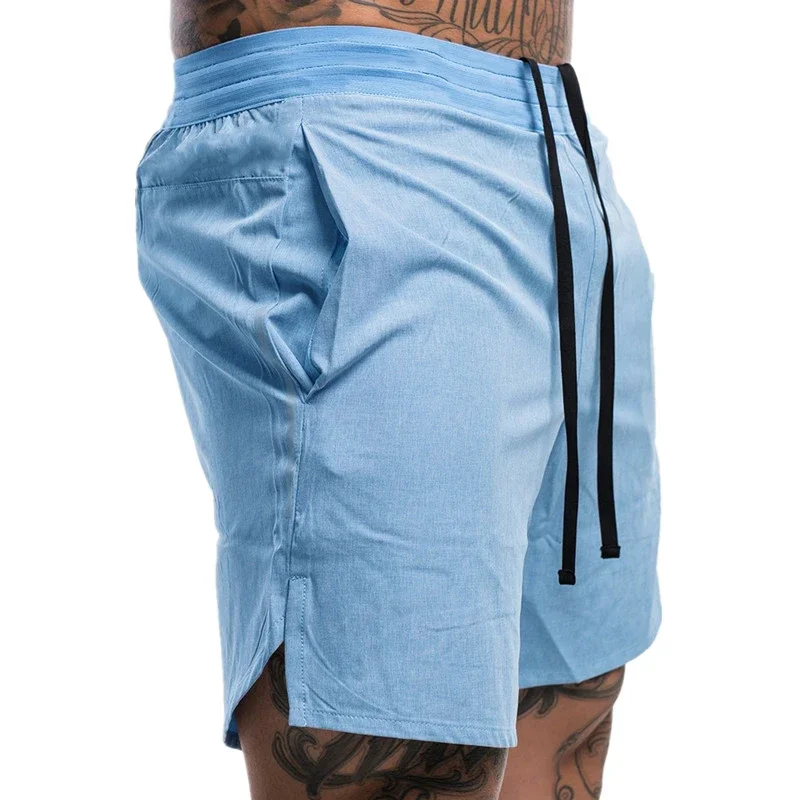 Pantalones cortos de culturismo para hombre, ropa deportiva transpirable de secado rápido, para correr en la playa, novedad de verano, 2024