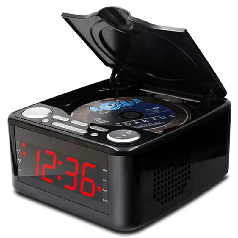 2026 Home Cd Mp3 Disc Player Usb Music Alarm Clock Bluetooth Speaker Portable FM Radio Repeat Play Learning Machine Sound AUX