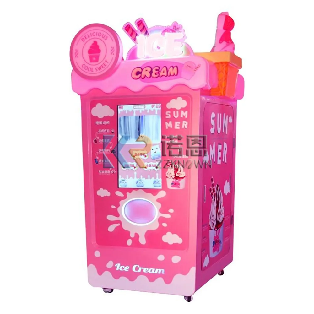 Distributeur automatique de crème glacée 32 pouces, grand écran tactile à vendre avec lecteur de cartes de crédit