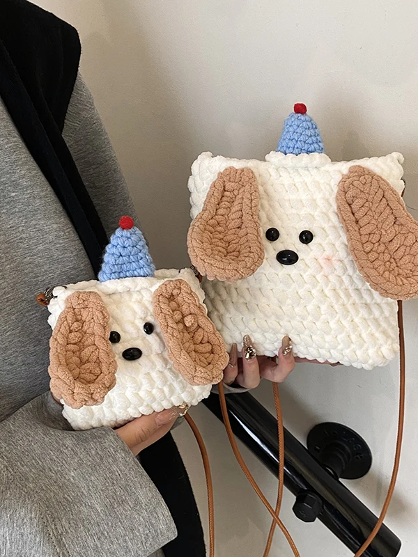 

Cute Doggy aped Crochet Crossbody Bag Women's Versatile Single oulder Mobile Phone Small Bag 2025 New Sle Sweet Cool Sle