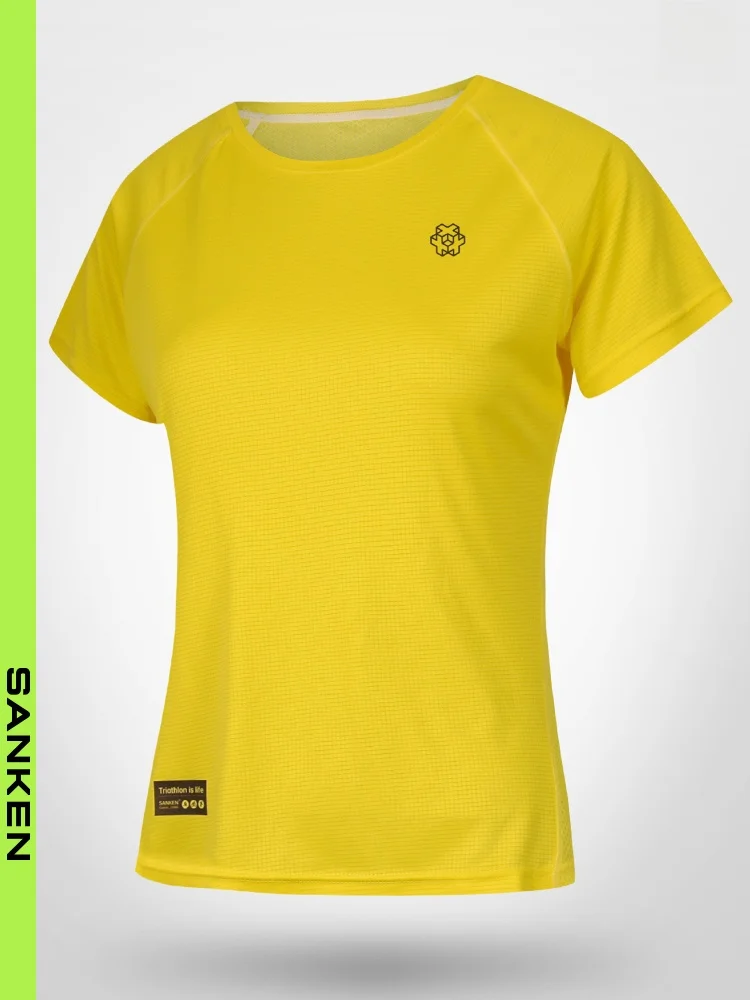 

Sanken Couple Sle Running T-irt Slim Fit ort Sve Marathon Fitn Training Wear Qui Dry Color Sportswear