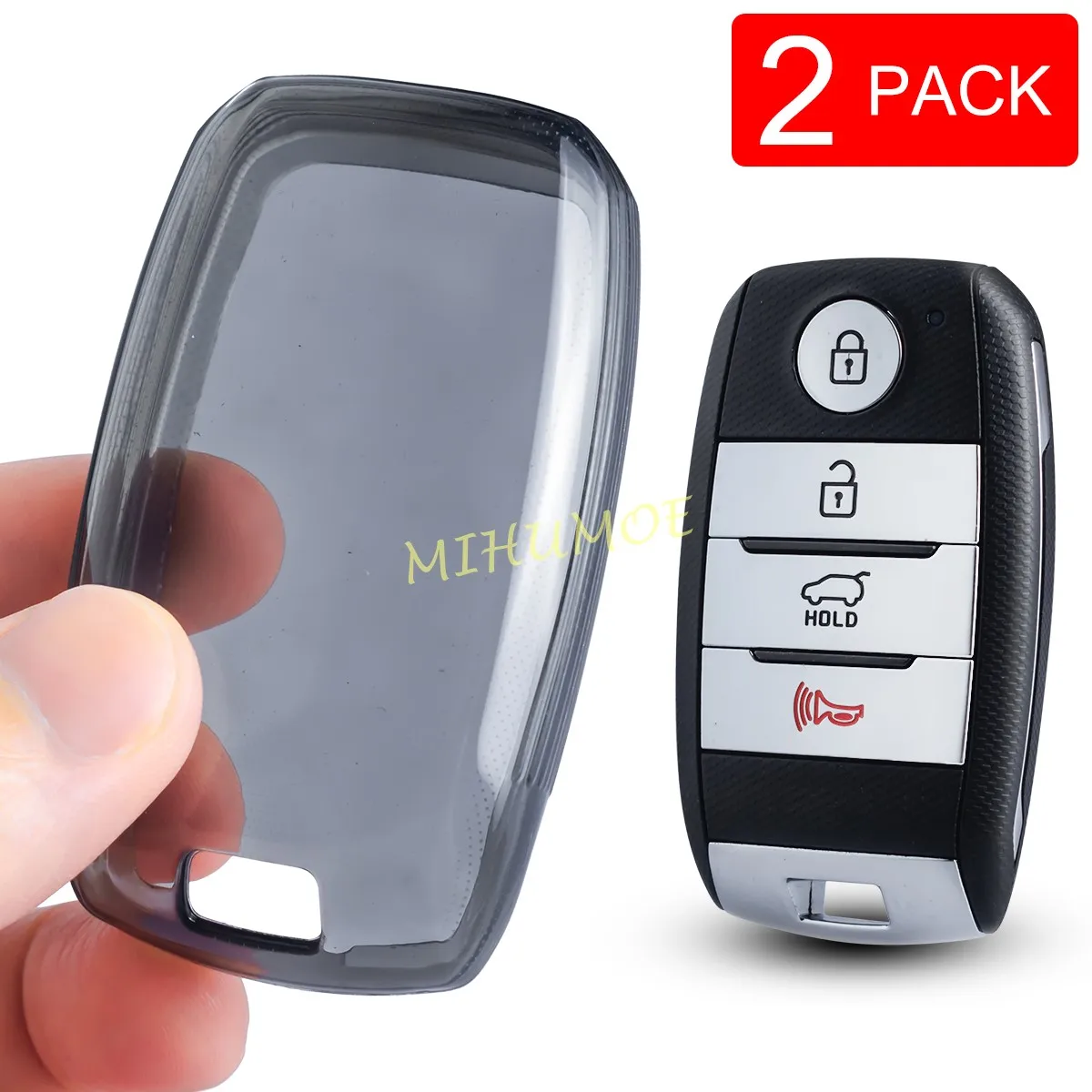 Zwart Transparant Autosleutelzakje Case Cover Sleutelhanger Voor Kia Optima Soul Sportage Grand Sorento Niro Sedona Carnaval Accessoires