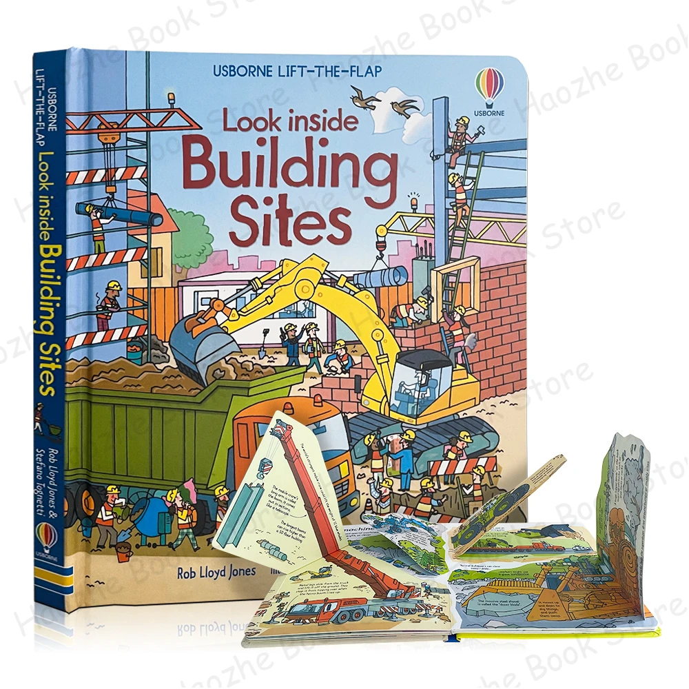 usborne look inside building site board book childrens activity ingles hardcover books knowledge learning educacao kids gift 01