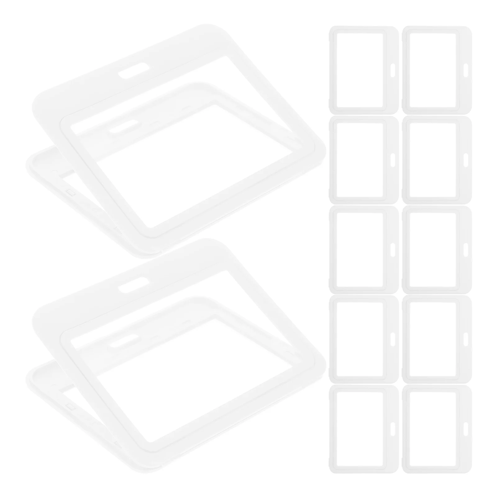 

12 Pcs ID Card Holder Badge Plastic Clear Sleeve Cover Horizontal Version Staff