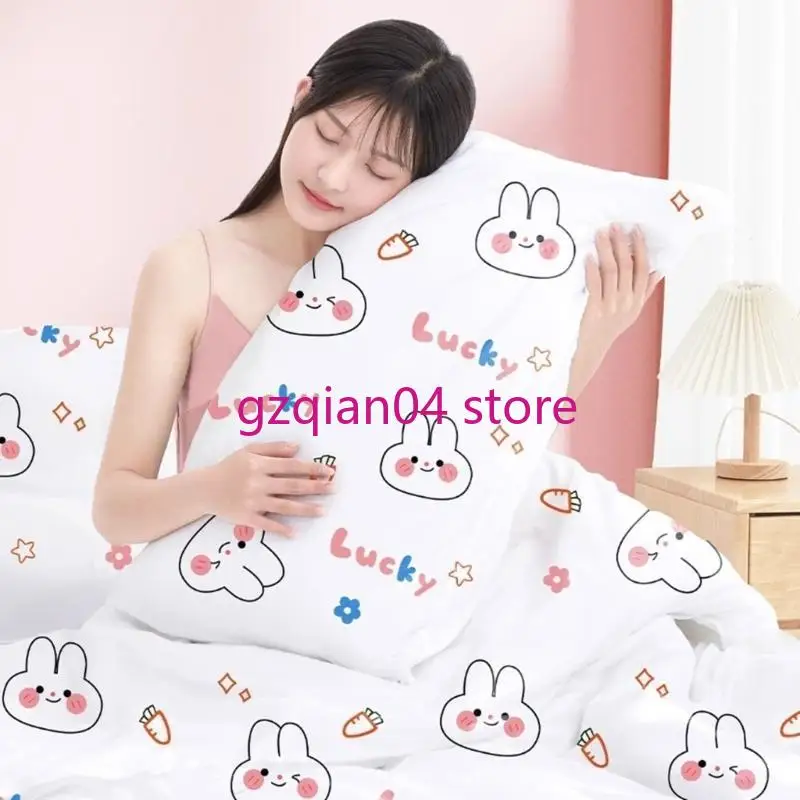 

N7MD Hygienic Time Use Bedding Set with Rabbit Nonwoven Fabric Quilts Bed Cover