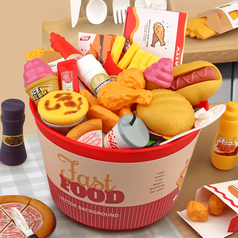 子供食品キッチンおもちゃセット女の子ごっこ遊びシミュレーションパンバーガーピザ調理ゲームキッチンプレイ小道具アクセサリー