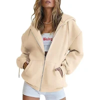 Spring Autumn Winter Fashion Zipper Hoodies Women Cardigan Coat Daily Long Sleeve Tops Versatile Casual Hoodies Women Sweatshirt 4