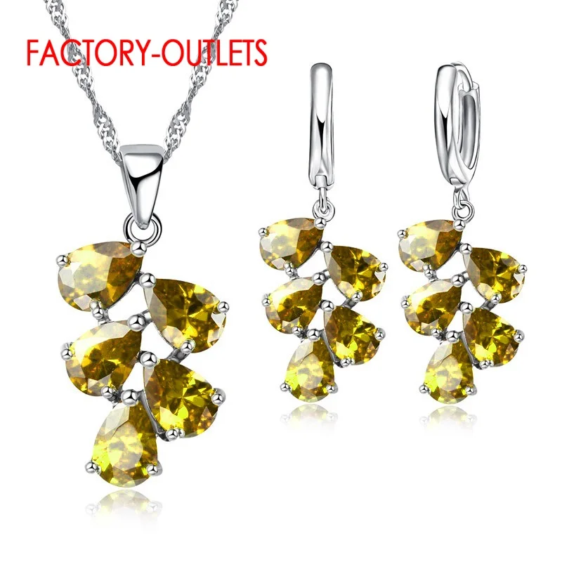 925 Sterling Silver Bridal Jewelry Sets with Austrian Crystals
