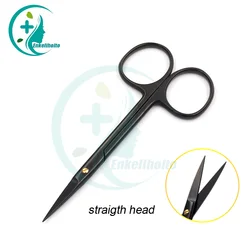 12.5cm Porcelain black handle eyelid scissors cosmetic surgery tools stainless steel express scissors