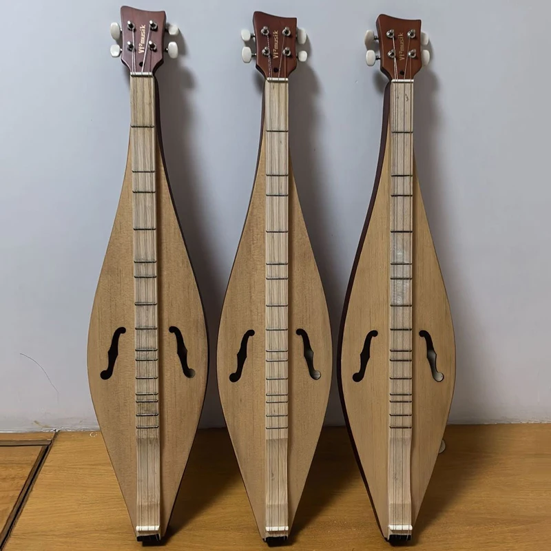 Portable Dulcimer Guitar 4 String Wooden Guqin Adult Practice Classical National Musical Instruments Hammered String Instrument